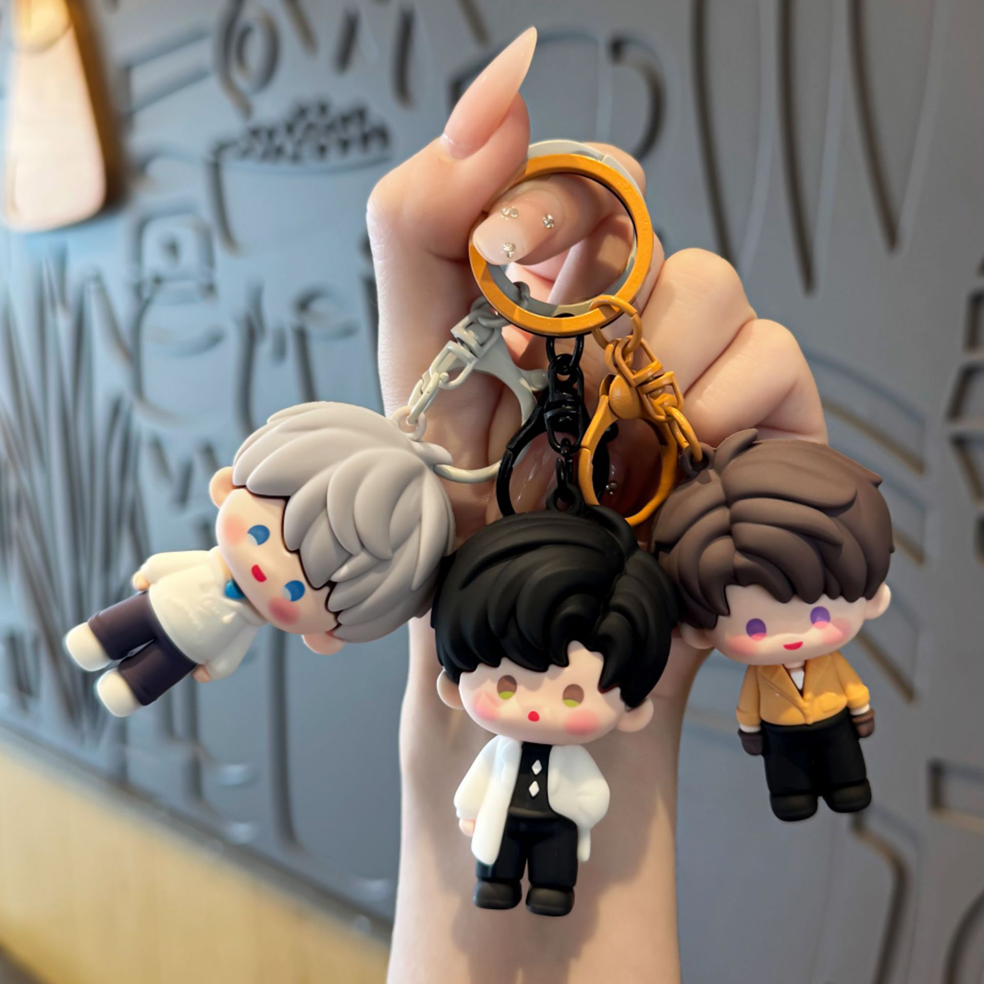 Gaming Accessories Toys - ラブアンドディープスペースQ レジンフィギュアキーホルダー ゲームキャラクターミニドール バックパックバッグチャームオーナメント ゲームキャラクターバックパックバッグチャーム