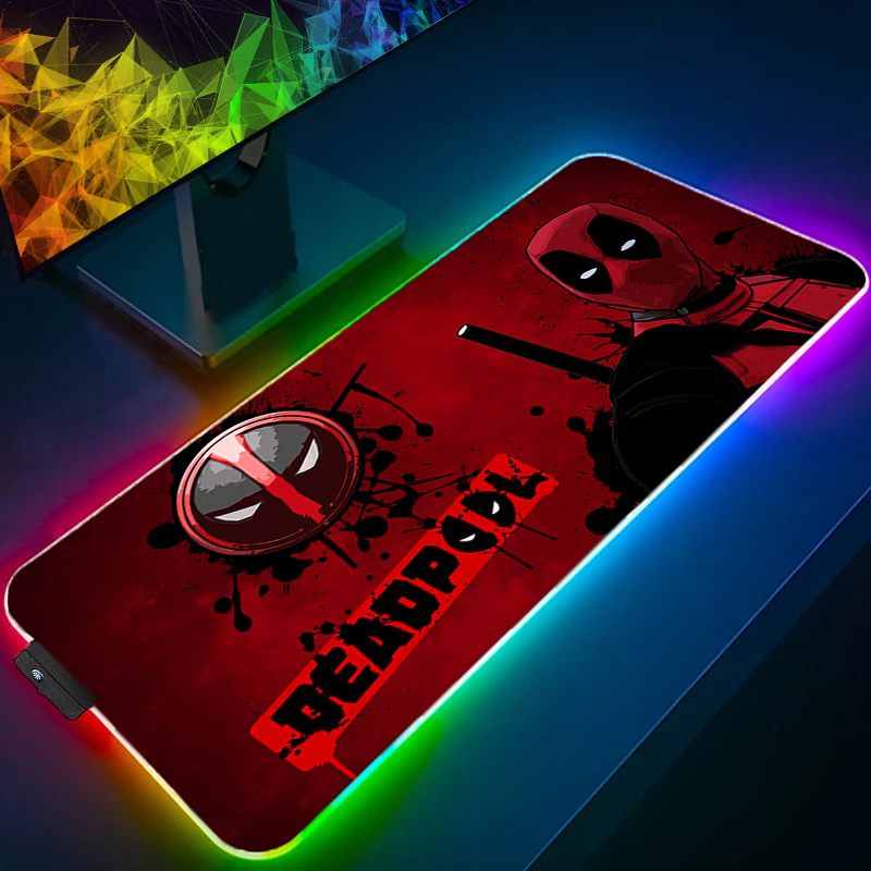 Gaming Accessories Gamer - LED マウスパッドゲーミングバックライトロックエッジアニメアクセサリー RGB マウスパッドゲーマー PC コンプリートコンピュータ