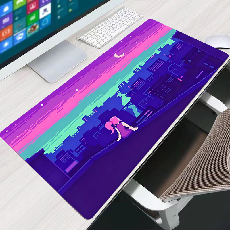 Gaming Accessories Kawaii - オフィス用マウスパッド ゲーマー向け 高品質天然ゴムベース コンピューターデスクマット かわいいゲーミングアクセサリー 低画素アニメマウスパッド