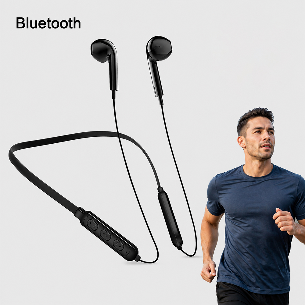Gaming Headphone Accessories - スポーツフィットネスオーディオアクセサリー首掛け式BluetoothヘッドセットHDマイクiPhone Xiaomi Huawei電話用ノイズリダクションサウンド