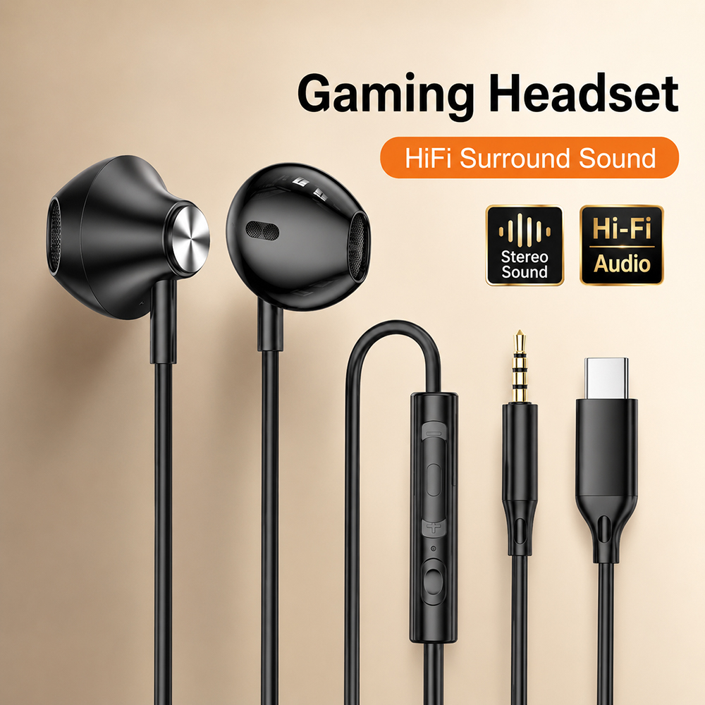 Gaming Headphone Accessories - HiFi サラウンドヘッドフォン低音ステレオサウンド iPhone Xiaomi Huawei タブレットラップトップ