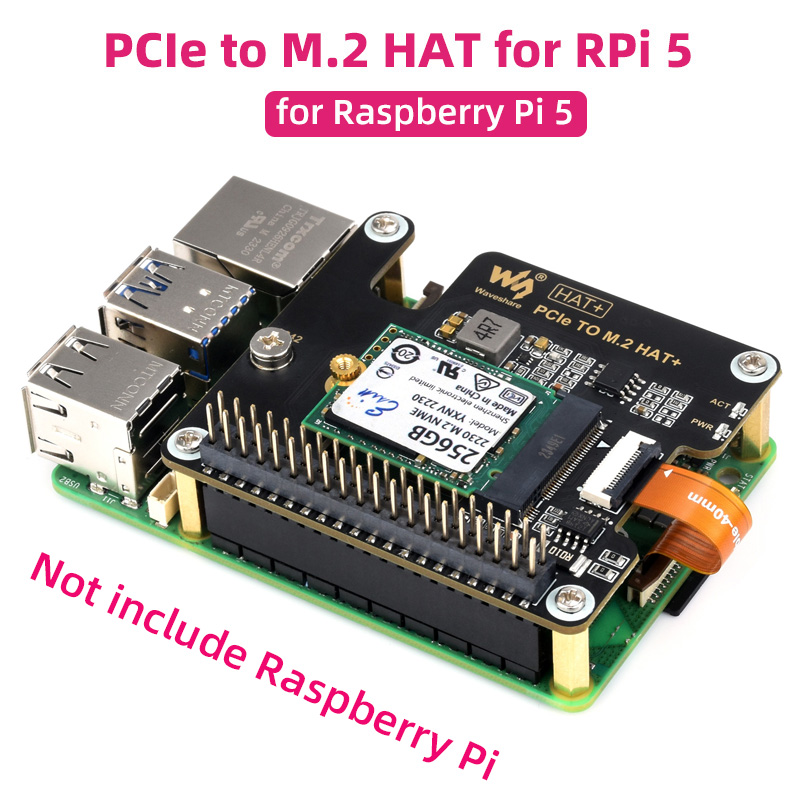 Pcie Extension Cable - 高速拡張ボード,5スピード,pcie to m.2帽子,nvme,16pケーブル,gpioヘッダーのサポート,rpi 5 pip