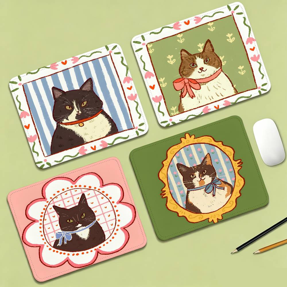 Gaming Accessories Photo - かわいい漫画猫のポートレートフォトフレームゴム製小型デスクトップデスクマットかわいいゲームアクセサリー学生用パッドPCマウスカーペット用