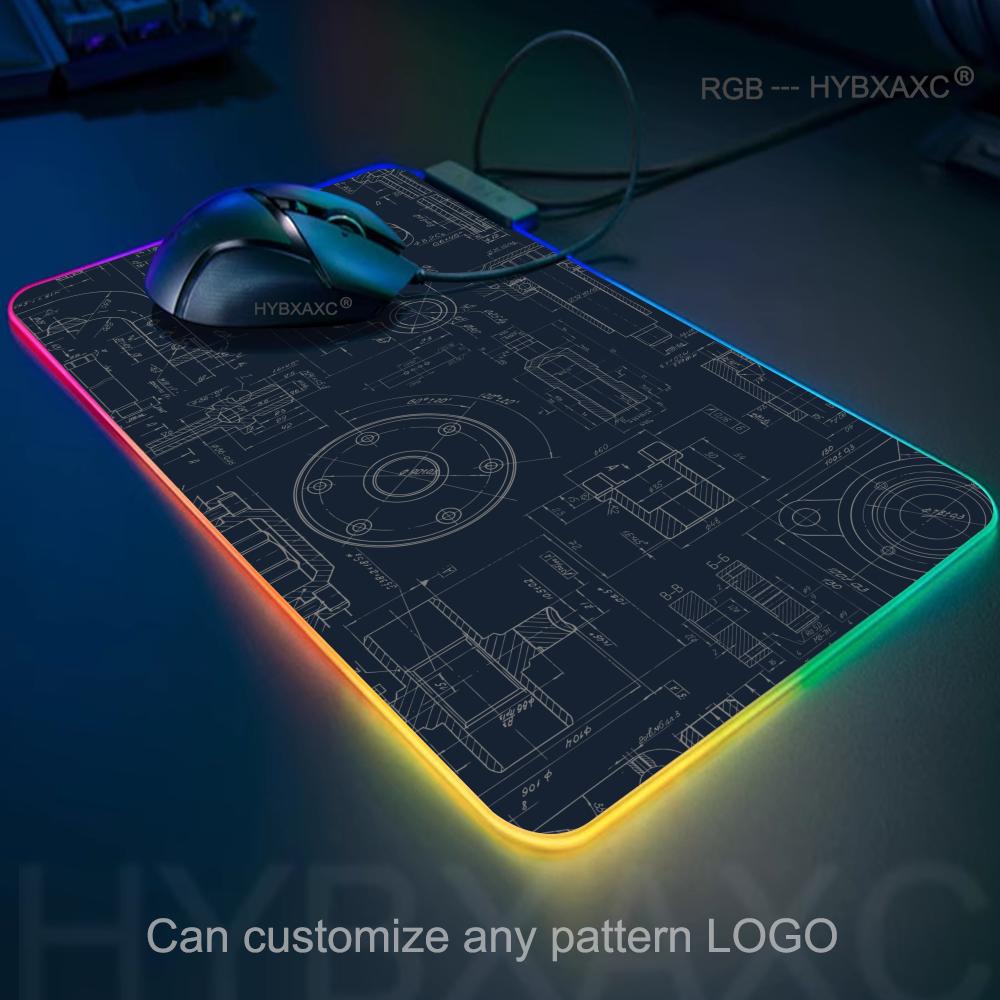 Gaming Accessories Drawing - メカニカルドローイングRGBマウスパッド ゲーミングマウスパッド LEDマウスマット ゲーマーアクセサリー テーブルカーペット PCデスクマット
