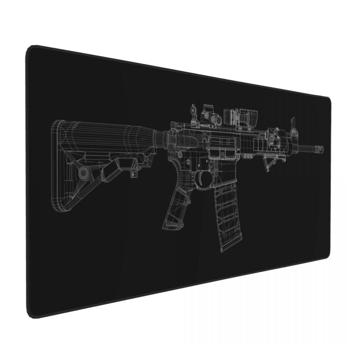 Gaming Accessories Drawing - 大型マウスパッドガン機械美学図面ゲーマーラップトップマットキーボードカーペットコンピュータゲームオフィスアクセサリーデスクマット