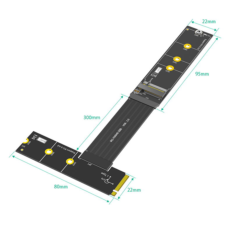 30CM M.2 NVMe 4.0延長ケーブル 270度 M - Pcie Extension Cable のレビューと価格