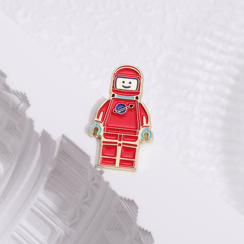 レトロレッドレゴ宇宙飛行士エナメルラペルピンブローチバッジお - Gaming Accessories Toys のレビューと価格