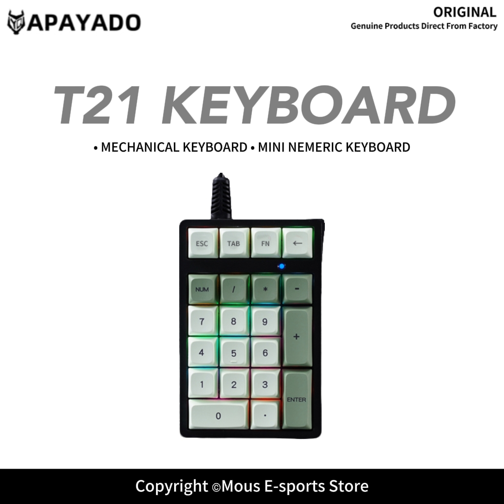 T21 APAYADO 有線テンキー ブルースイッチ PBT - Keyboard Numpad Separate のレビューと価格