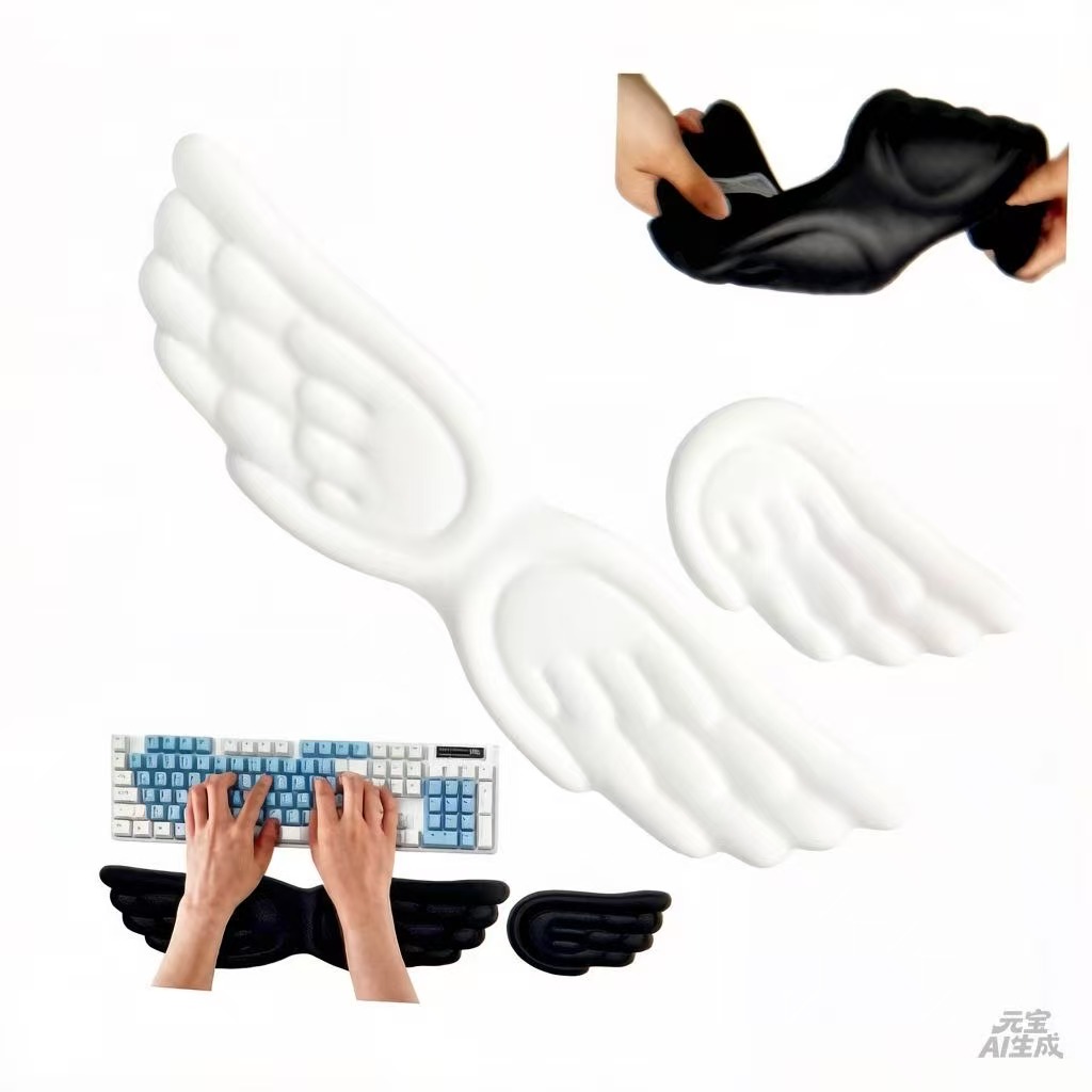 キーボードマウスリストレストエンジェルウィングメモリーフォー - Gaming Accessories Kawaii のレビューと価格