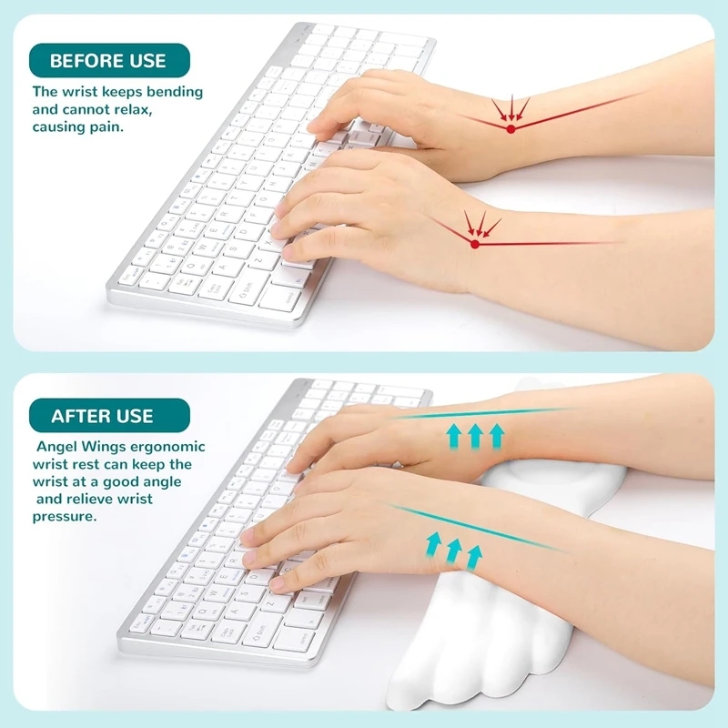 キーボードマウスリストレストエンジェルウィングメモリーフォー - Gaming Accessories Kawaii のレビューと価格