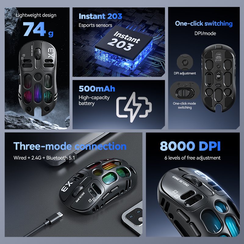 ホットセール中 T-WOLF X3 トリモードゲーミングマウ - Gaming Accessories To Sell のレビューと価格