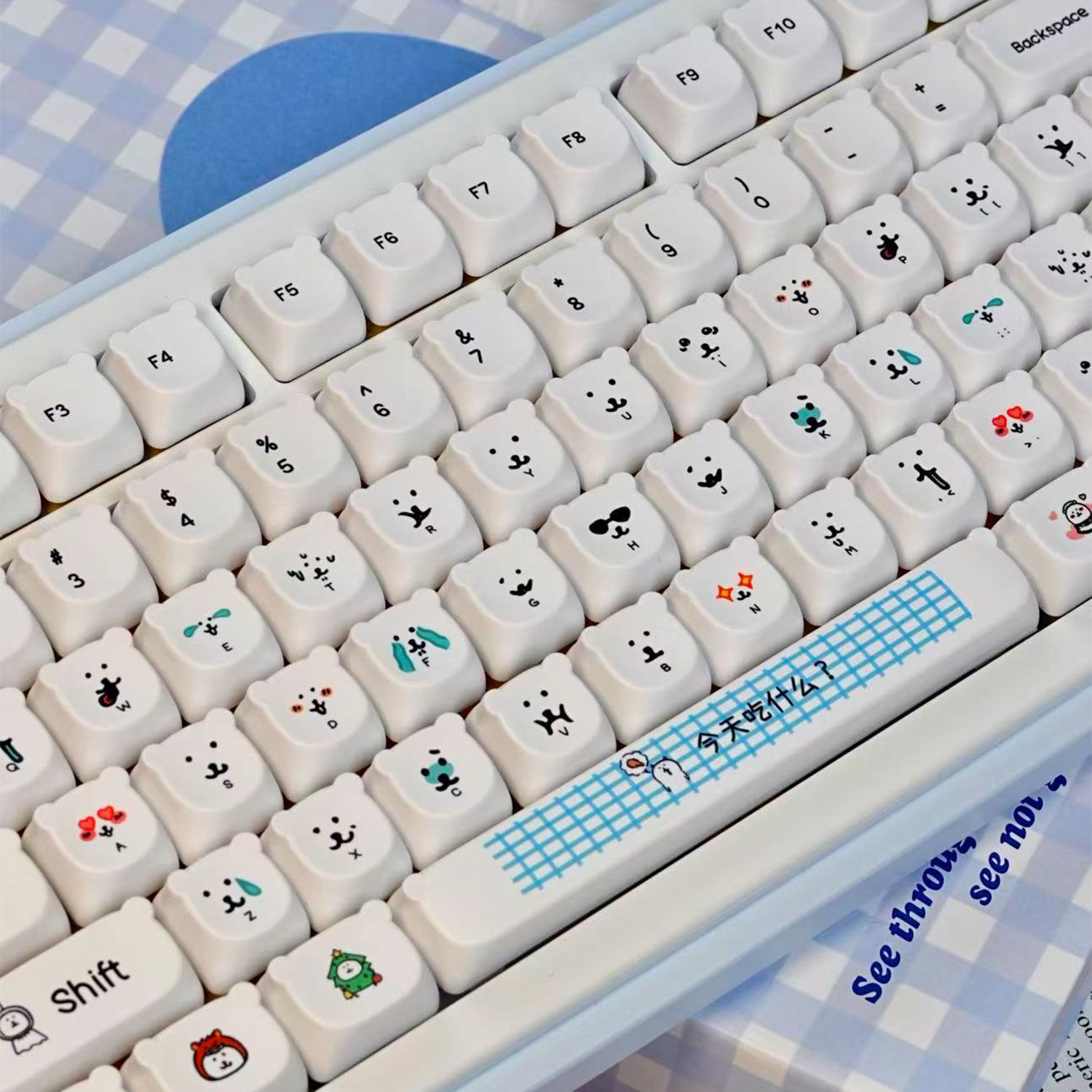 かわいい漫画風ジョークベアPBTキーキャップEAO高さ耐摩耗 - Gaming Accessories Kawaii のレビューと価格