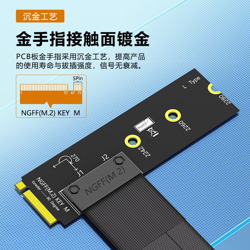 M.2 NGFF M-Key to PCI-E 16X 延長 - Pcie Extension Cable のレビューと価格