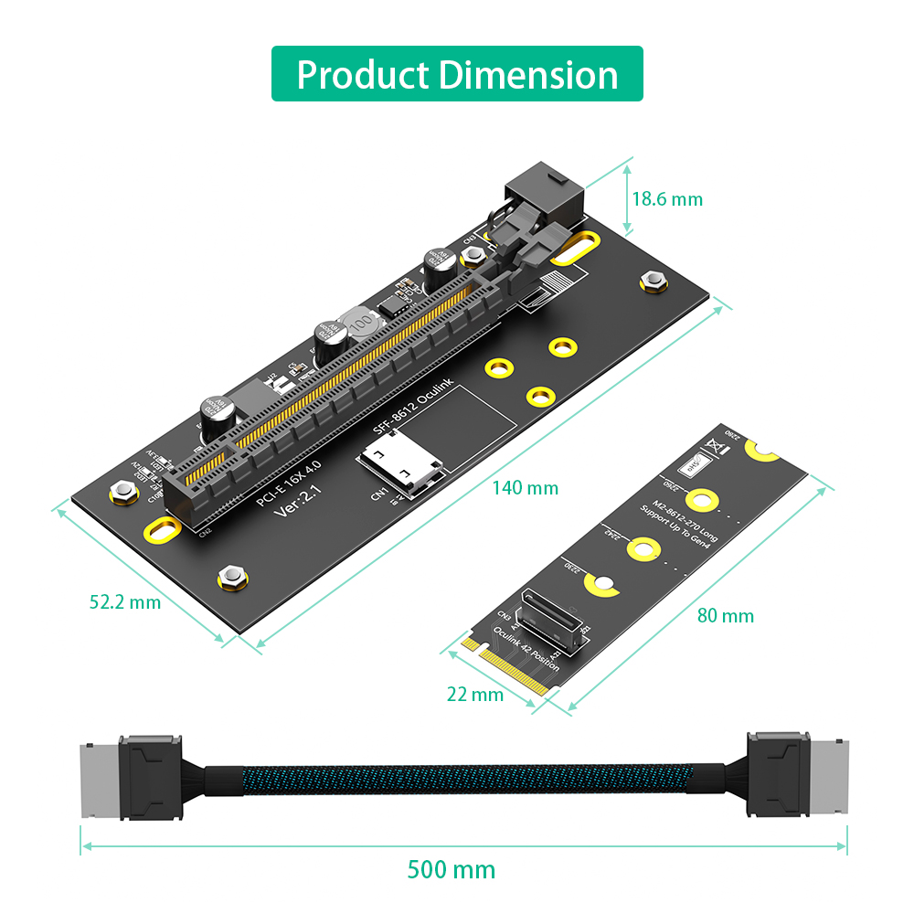 新しい M.2 M-Key 2242/2260/2280 か - Pcie Extension Cable のレビューと価格