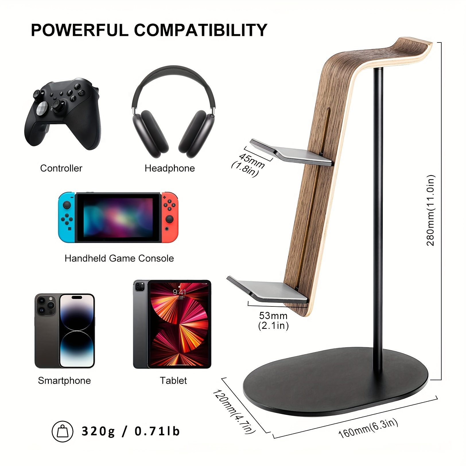 木製コントローラー＆ヘッドセットホルダー、PS5 PS4 X - Gaming Headphone Accessories のレビューと価格