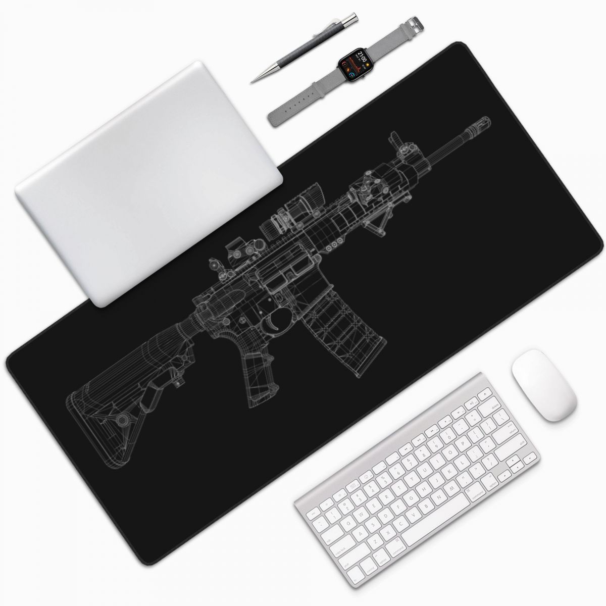 大型マウスパッドガン機械美学図面ゲーマーラップトップマットキ - Gaming Accessories Drawing のレビューと価格