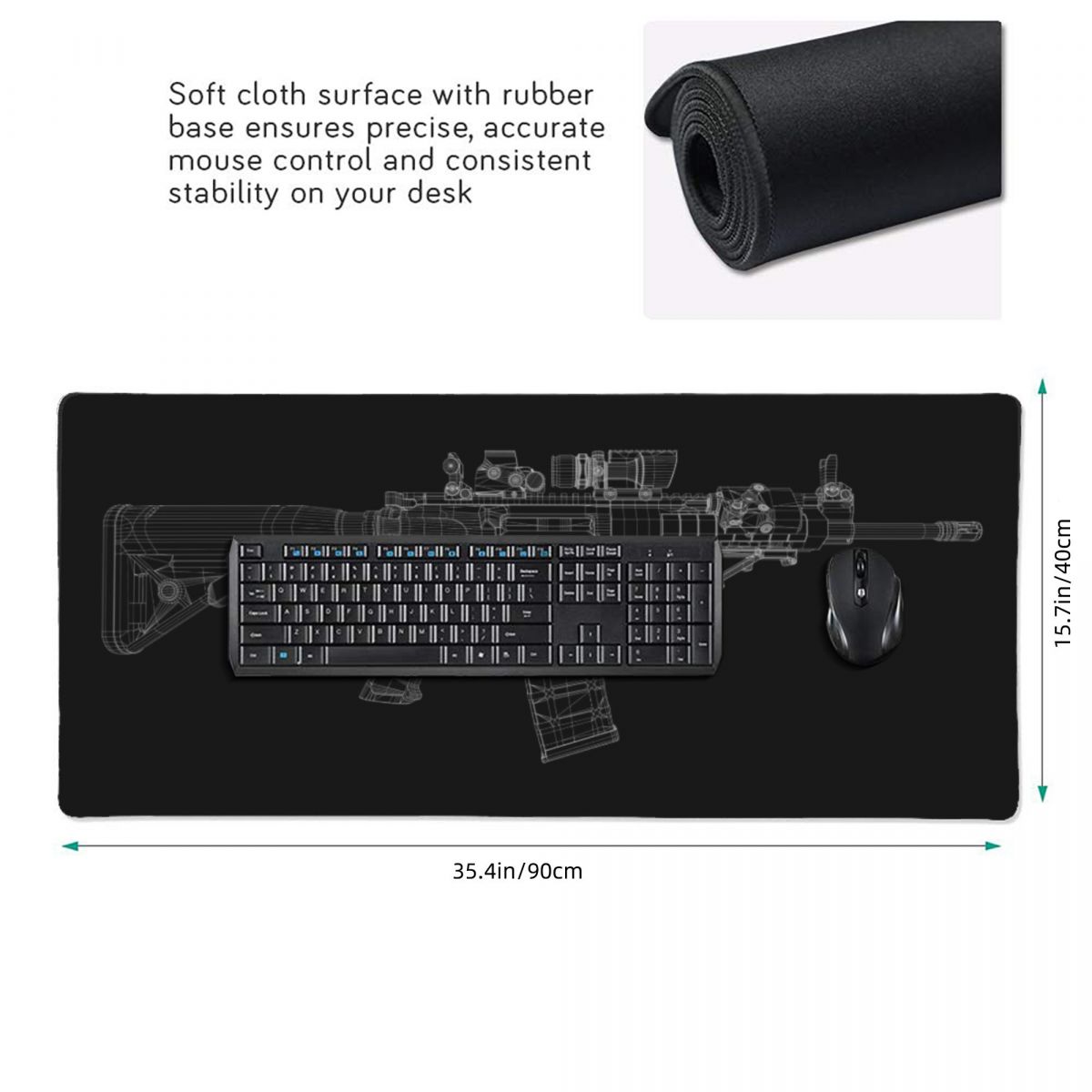 大型マウスパッドガン機械美学図面ゲーマーラップトップマットキ - Gaming Accessories Drawing のレビューと価格